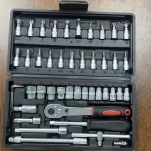 46-Piece Car Repair Socket Wrench Set – Ratchet & Torque Hand Tools Kit