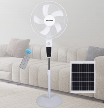 FS-258 16-Inch Solar Rechargeable Stand Fan with Remote Control & USB Charging