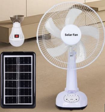 FS-T9 12/14/16-Inch Solar Rechargeable Table Fan with LED Light