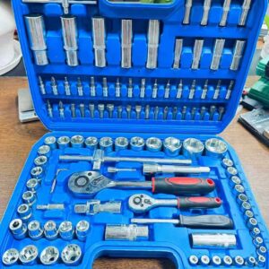 108-Piece Wrench & Socket Tool Set – 1/4" & 1/2" Drive with Bits