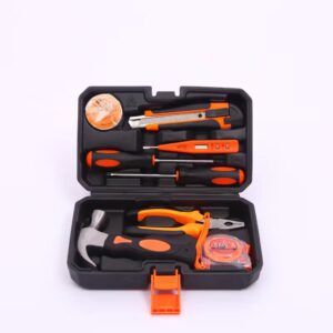 8-Piece Household Multifunctional Hand Tool Set – Screwdriver & Hammer with Plastic Toolbox