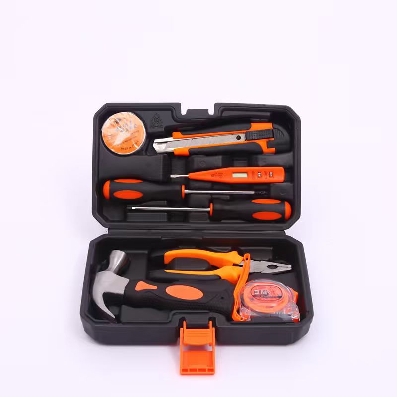 8-Piece Household Multifunctional Hand Tool Set – Screwdriver & Hammer with Plastic Toolbox