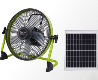 FS-818 12/14-Inch Solar Rechargeable Floor Fan (5-Blade Series)
