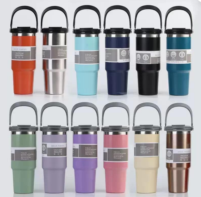 30 Handle Lid Car Vacuum Cup (Dual Drink)