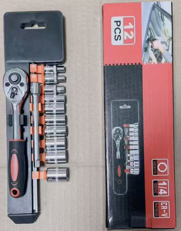 12-Piece Wrench Socket Set – Car, Boat & Auto Repair Ratchet Tool Kit