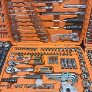 216-Piece Household Hand Tool Box – Ratchet Socket & Wrench Car Repair Set