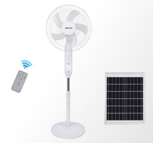 FS-198F 16-Inch Solar Rechargeable Stand Fan with Night Light & Remote Control