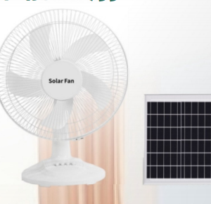 FS-138 16-Inch Solar Rechargeable Table Fan (White)