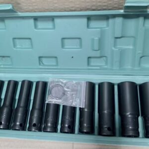 10-Piece 1/2" Drive Deep Impact Socket Set – 8–24mm Heavy Metric Garage Tools