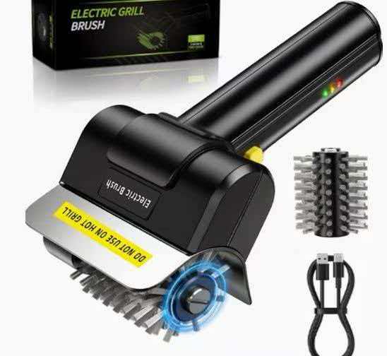 Rechargeable Electric BBQ Grill Brush with Stainless Steel Bristles - Image 2