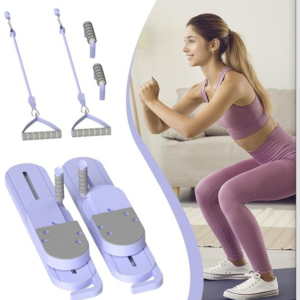 Split-Type Pilates Reformer Board with Resistance Bands & Ab Trainer (Purple)