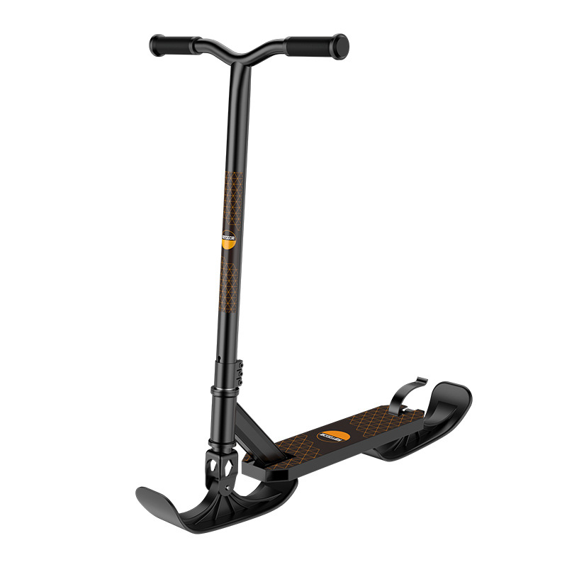 SUKAAGO 2-in-1 Foldable Snow Ski Scooter with Land Wheels