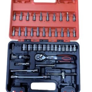 46-Piece 1/4-Inch Socket Set – Ratchet Wrench Combo Tool Kit for Auto Repair & Maintenance
