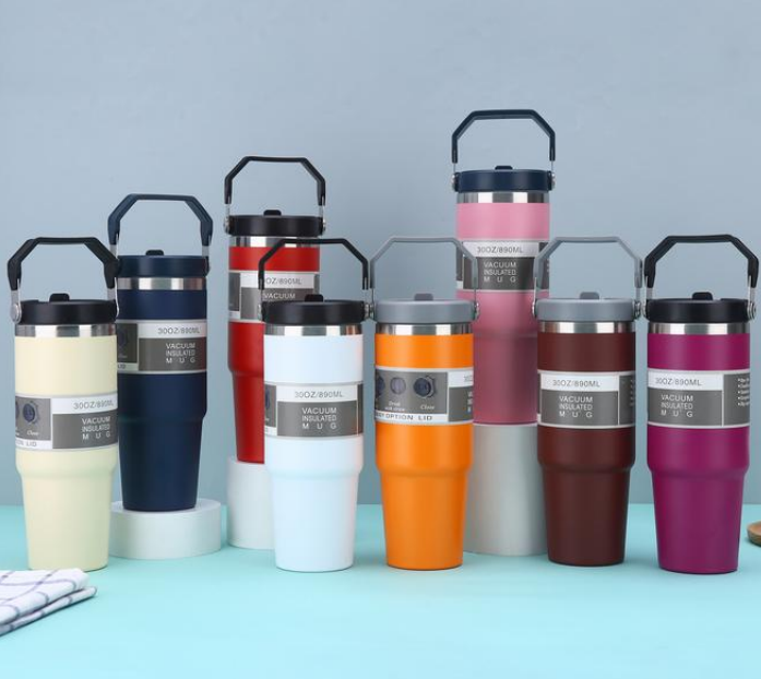 30 Handle Lid Car Vacuum Cup (Single Drink)