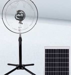 FS-268 16-Inch Solar Rechargeable Floor Fan with 20W Solar Panel