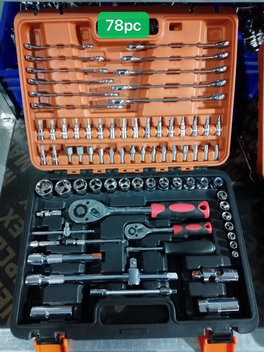 Professional 78-Piece Ratchet Tool Box Set – Socket & Hand Tool Kit