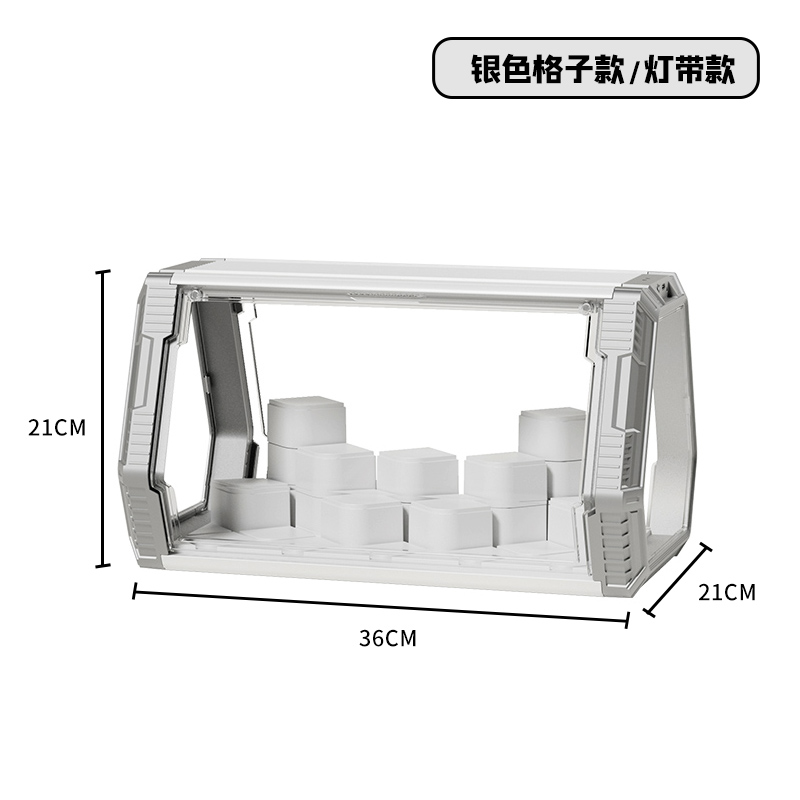 Stackable Plastic Storage Organizer with LED Strip Option – 2 Styles - Image 2