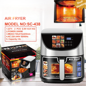 SC-438 12L Dual Heating Digital Air Fryer with Color Display