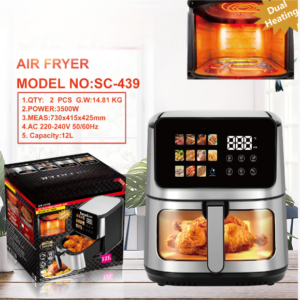 SC-439 12L Dual Heating Digital Air Fryer with Viewing Window