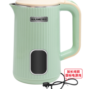 Modern Electric Kettle with Ribbed Body & Water Level Window – 2 Colors