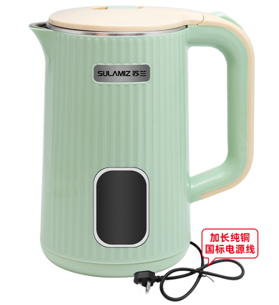 Modern Electric Kettle with Ribbed Body & Water Level Window – 2 Colors