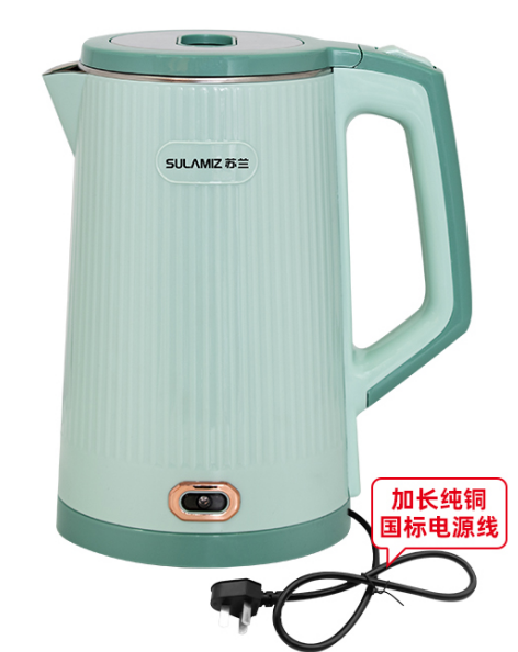Modern Electric Kettle with Ribbed Body & Illuminated Indicator – 2 Colors