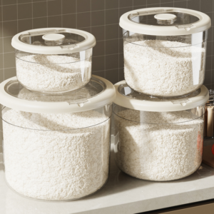 Clear Round Food Storage Container with Airtight Lid – 4 Sizes