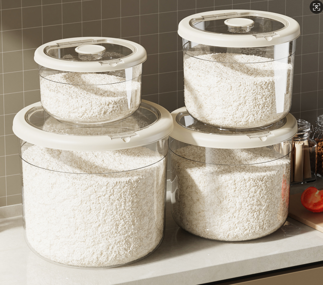 Clear Round Food Storage Container with Airtight Lid – 4 Sizes