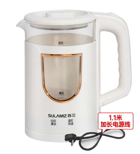 Glass Electric Kettle with Rose Gold Window & Dual LED Indicators – 1.5L