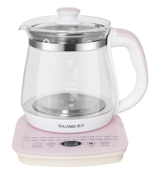 Multi-Function Glass Electric Kettle with White Base & Digital Control – 1.8L