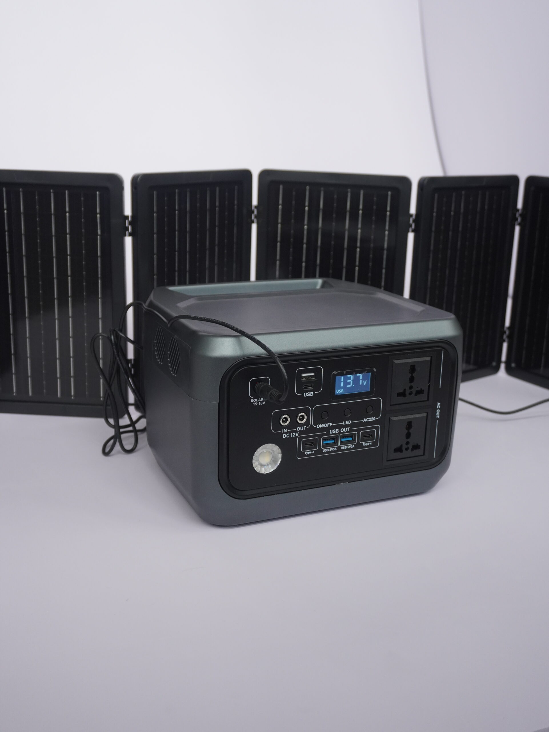 EcoVolt 300 Portable Solar Power Station with Foldable Solar Panel